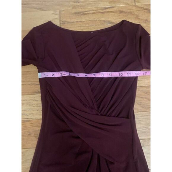 Bailey 44 Anthropologie womens Chic Burgundy Long Sleeve Ruched Bodycon Dress xs - Picture 5 of 9
